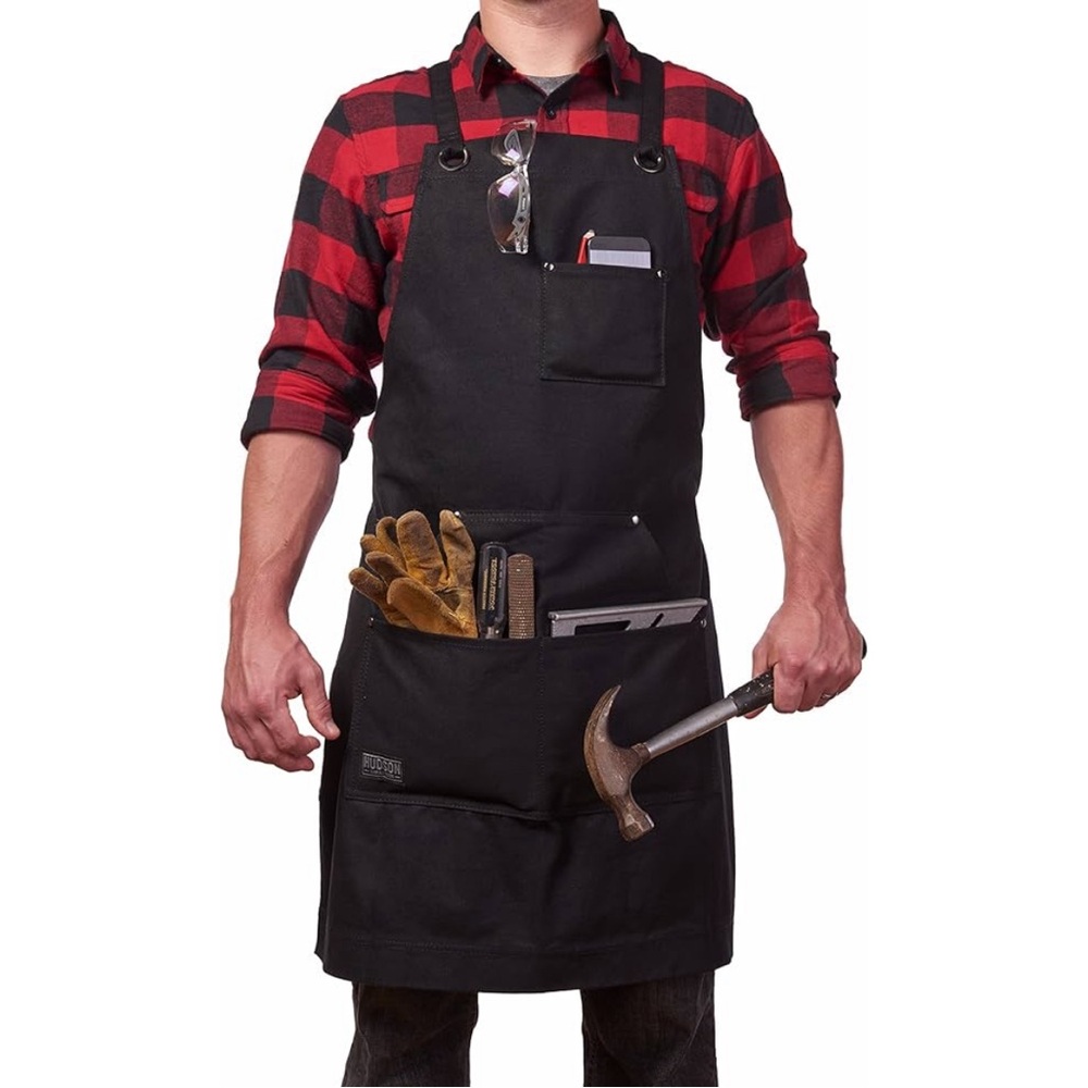 New Hudson Durable Goods black denim apron - hair stylist, chef, handyman, gift